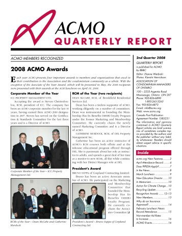 Quarterly Report â ACMO.ORG - Association of Condominium ...