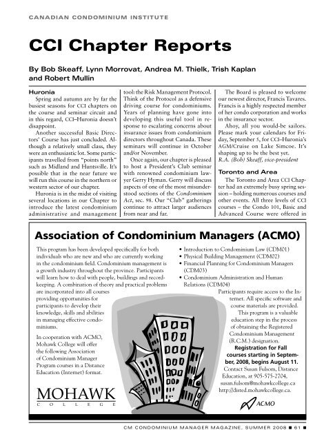 CCi Chapter Reports - Association of Condominium Managers of ...