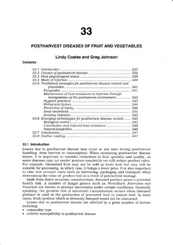 POSTHARVEST DISEASES OF FRUIT AND VEGETABLES Lindy ...