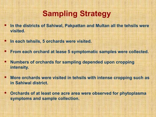 Phytoplasma diseases in citrus orchards in Pakistan. Shazia Mannan.