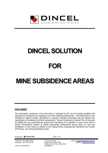 Dincel Solution for Mine Subsidence Areas - Dincel Construction ...