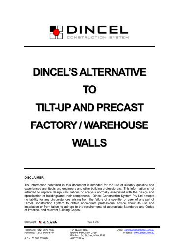 dincel's alternative to tilt-up and precast factory - Dincel Construction ...