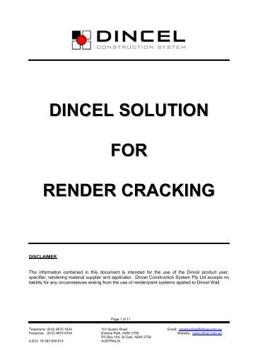 (Download) Dincel Solution for Render Cracking