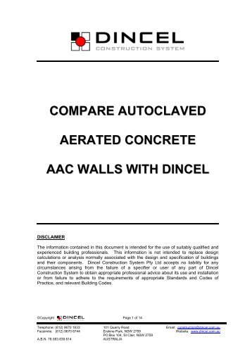 compare autoclaved aerated concrete aac walls with dincel