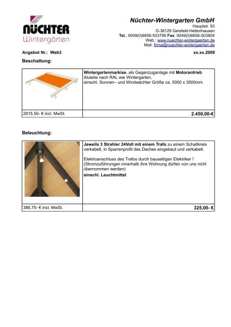 Wohn Wintergarten, detailliertes Angebot (.pdf) - Nüchter ...