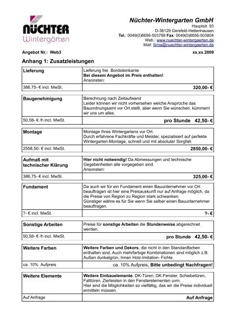 Wohn Wintergarten, detailliertes Angebot (.pdf) - Nüchter ...