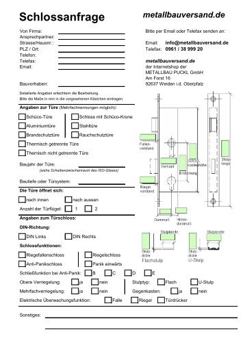 Schlossanfrage - metallbauversand.de