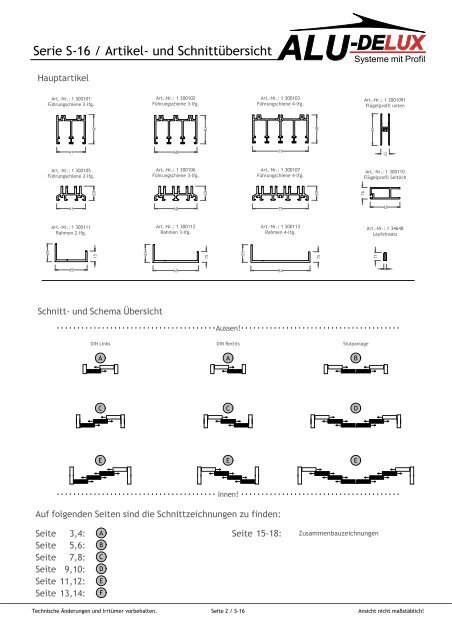 Serie S-16 / Systembeschreibung - AluDelux Systeme mit Profil GmbH