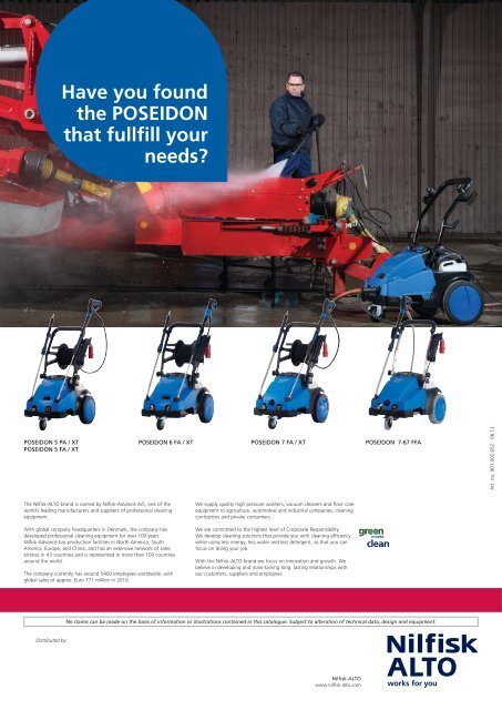 A new generation of cold water high pressure washers - Wap