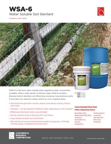 Water Soluble Soil Sterilant - Continental Research Corporation