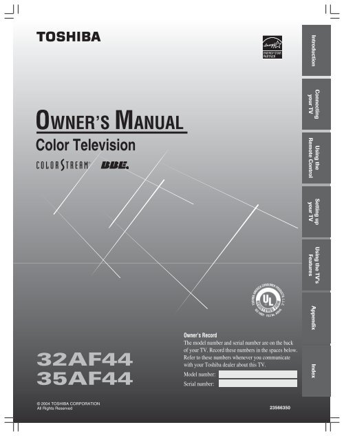 32af44 35af44 owner's manual