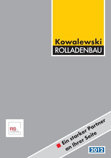 Unser aktueller Rollladenkatalog (2012) - Kowalewski Rolladenbau