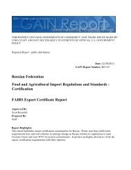 FAIRS Export Certificate Report Food and Agricultural Import ...