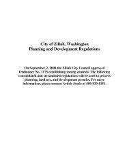 City of Zillah, Washington Planning and Development Regulations