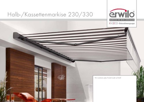 Halb-/Kassettenmarkise 230/330 - Kadeco