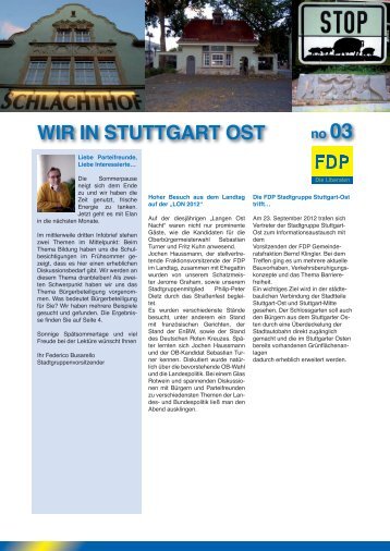 WIR IN STUTTGART OST - FDP Stuttgart