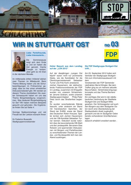 WIR IN STUTTGART OST - FDP Stuttgart