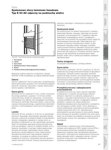 opis techniczny Å¼aluzji fasadowych do fasad WICONA