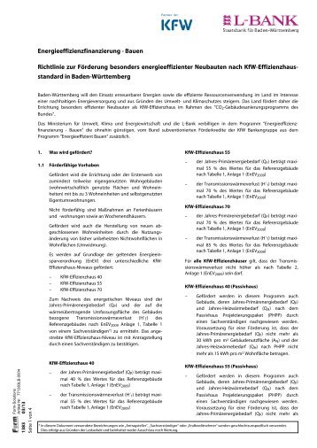 "Energieeffizienzfinanzierung" - Bauen, Richtlinien - Hilzinger