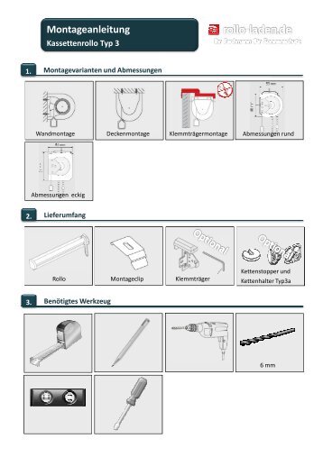 Montageanleitung für Rollos als PDF herunterladen - rollo-laden