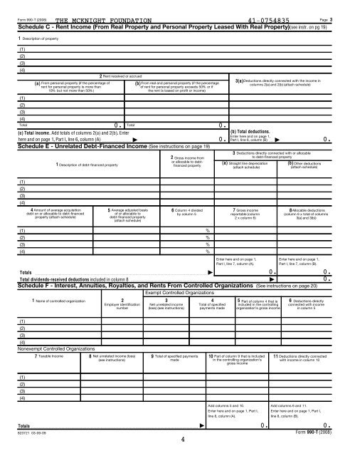 Exempt Organization Business Income Tax Return 990-T - McKnight ...