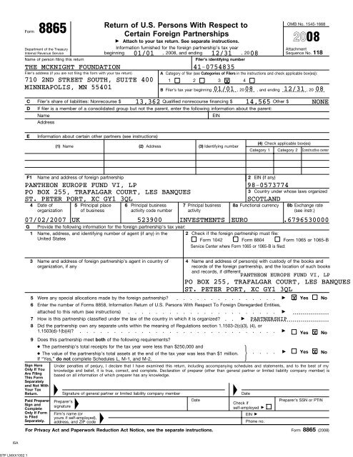 Exempt Organization Business Income Tax Return 990-T - McKnight ...