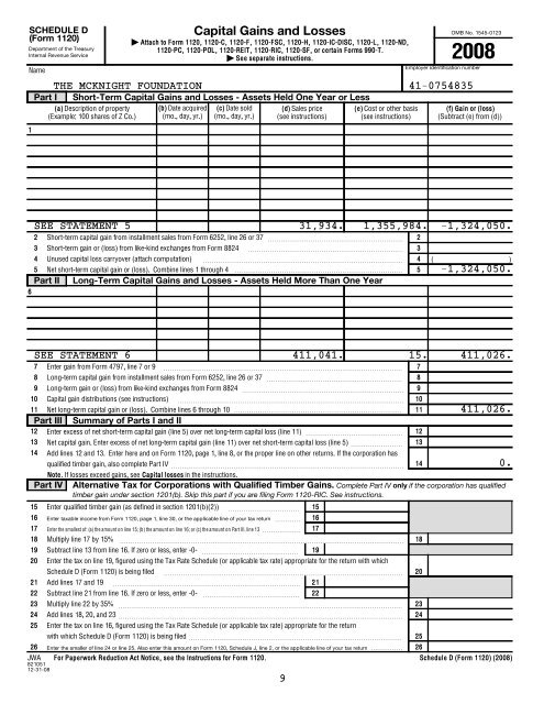 Exempt Organization Business Income Tax Return 990-T - McKnight ...