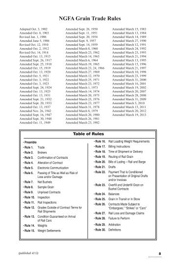 NGFA Grain Trade Rules - National Grain and Feed Association