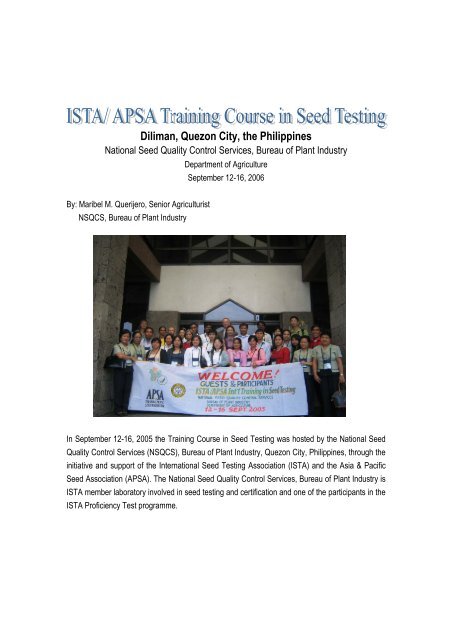 Diliman, Quezon City, the Philippines - International Seed Testing ...