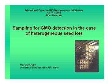 Sampling for GMO detection in the case of heterogeneous seed lots