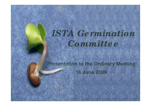 Report From The Germination Committee International Seed Testing Report From The Germination Committee International Seed Testing