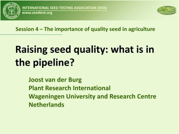 Raising seed quality - International Seed Testing Association