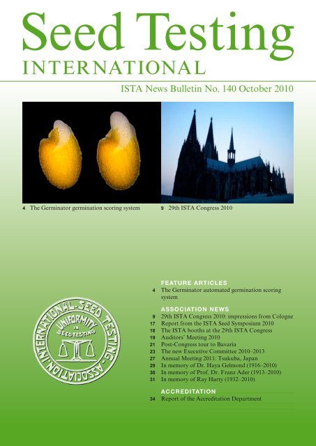 (ISTA News Bulletin) No. 140, October 2010 - International Seed ...