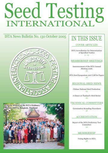 No. 130, October 2005 - International Seed Testing Association