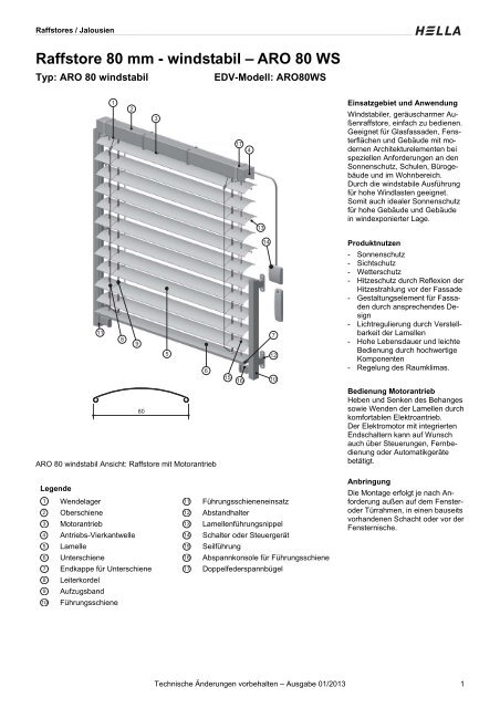 Raffstore 80 mm - windstabil â€“ ARO 80 WS
