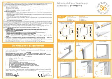 Istruzioni di montaggio per zanzariera ... - Bettio Zanzariere