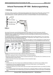 Infrarot-Thermometer HP-1850 Bedienungsanleitung - Komerci oHG