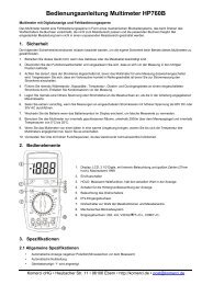 Bedienungsanleitung Mulitmeter HP-760B - Komerci oHG