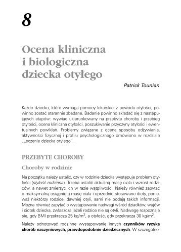 8 Ocena kliniczna i biologiczna dziecka oty∏ego