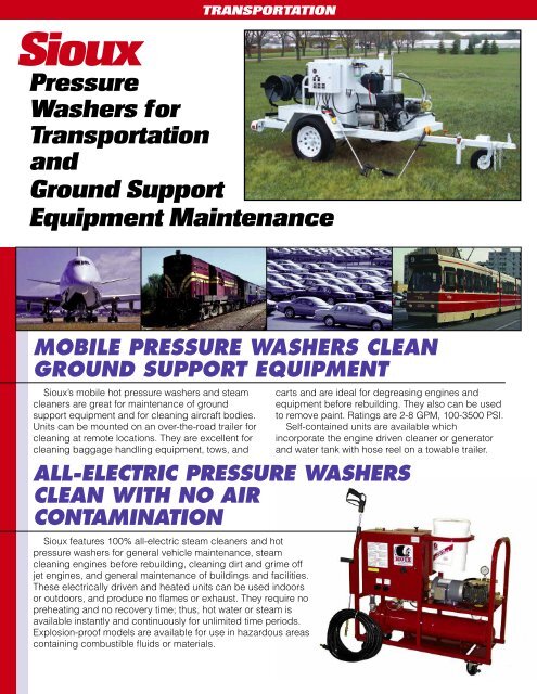 Transportation Application flyer - Sioux Steam Cleaner Corporation