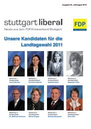 Unsere Kandidaten für die Landtagswahl 2011 - FDP Stuttgart
