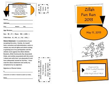 Fun Run Applications - City of Zillah