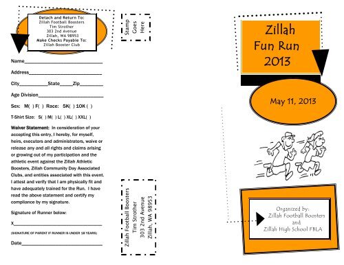 Fun Run Applications - City of Zillah