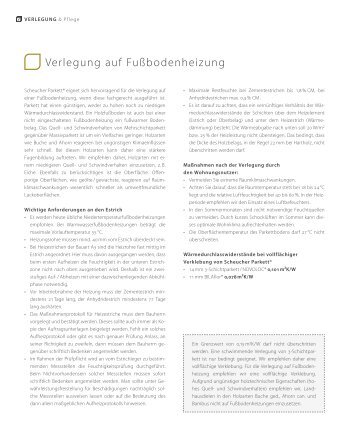 Verlegung auf Fußbodenheizung - Scheucher