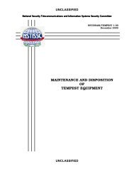 maintenance and disposition of tempest equipment - CNSS - The ...