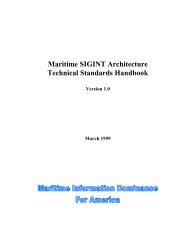 Maritime SIGINT Architecture Technical Standards Handbook