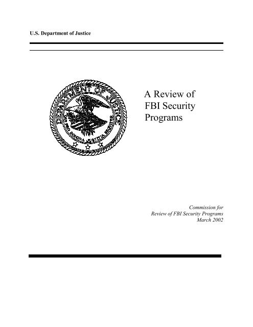 A Review of FBI Security Programs