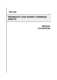 tdp-245 manuel utilisateur imprimante code barres thermique ... - TSC