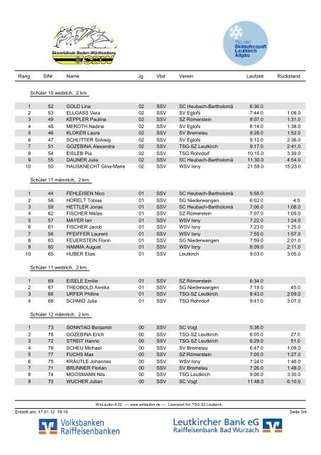 Ergebnisliste 14. Januar 2012 (PDF), berichtigt! - TSG Leutkirch