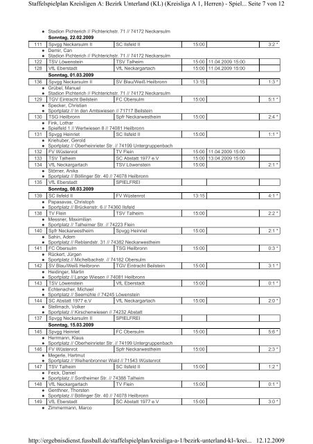 Seite 1 von 12 Staffelspielplan Kreisligen A: Bezirk Unterland (KL ...